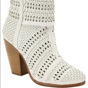RAG & BONE Ivory Woven Newbury Booties